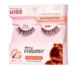2 PAIRS KISS True Volume False Eyelashes New In Package 100% Natural Hair